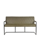 LABEL51 - Eetkamerbank Denmark 155x62x86 cm - Army Microvezel | Zwart Metaal