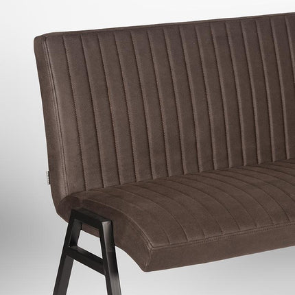 LABEL51 - Eetkamerbank Matz 145x62x86 cm - Antraciet Microvezel | Zwart Metaal