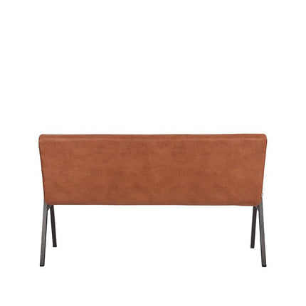 LABEL51 - Eetkamerbank Matz 145x62x86 cm - Cognac Microvezel | Zwart Metaal
