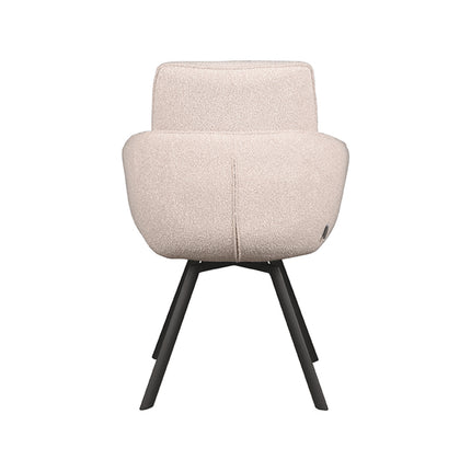 LABEL51 - Eetkamerstoel Beauty 56x63x88 cm - Naturel Boucle | Zwart Metaal