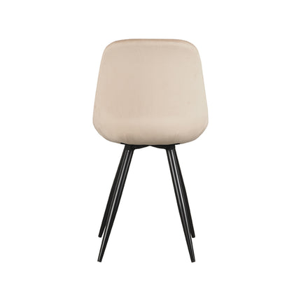LABEL51 - Eetkamerstoel Capri 46x56x88 cm - Zand Fluweel | Zwart Metaal