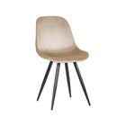 LABEL51 - Eetkamerstoel Capri 46x56x88 cm - Zand Fluweel | Zwart Metaal