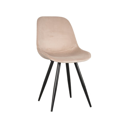 LABEL51 - Eetkamerstoel Capri 46x56x88 cm - Zand Fluweel | Zwart Metaal