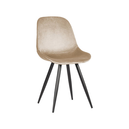 LABEL51 - Eetkamerstoel Capri 46x56x88 cm - Zand Fluweel | Zwart Metaal