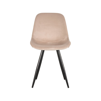 LABEL51 - Eetkamerstoel Capri 46x56x88 cm - Zand Fluweel | Zwart Metaal