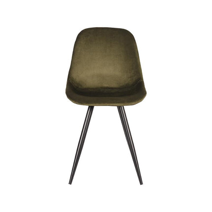 LABEL51 - Eetkamerstoel Capri 46x56x88 cm - Army Fluweel | Zwart Metaal