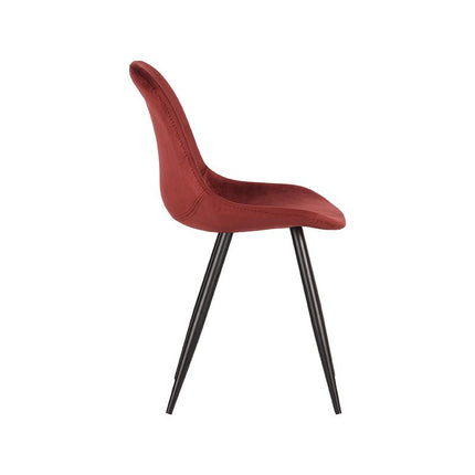 LABEL51 - Eetkamerstoel Capri 46x56x88 cm - Bordeaux Fluweel | Zwart Metaal