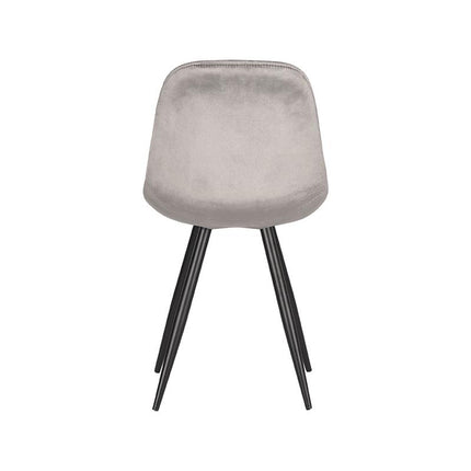 LABEL51 - Eetkamerstoel Capri 46x56x88 cm - Grijs Fluweel | Zwart Metaal