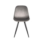 LABEL51 - Eetkamerstoel Capri 46x56x88 cm - Grijs Fluweel | Zwart Metaal