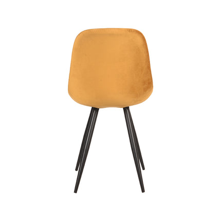 LABEL51 - Eetkamerstoel Capri 46x56x88 cm - Oker Fluweel | Zwart Metaal