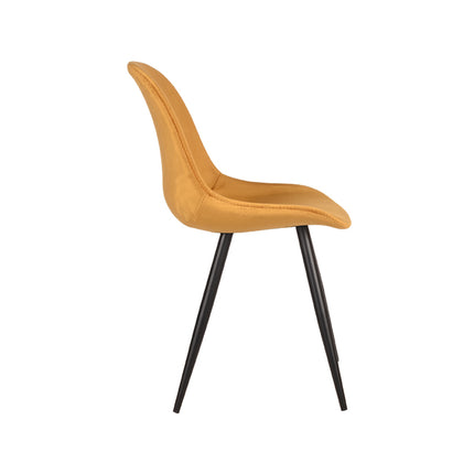 LABEL51 - Eetkamerstoel Capri 46x56x88 cm - Oker Fluweel | Zwart Metaal