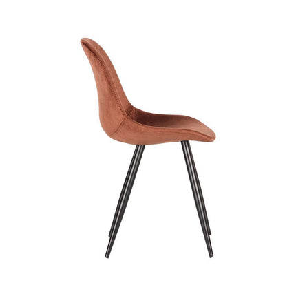 LABEL51 - Eetkamerstoel Capri 46x56x88 cm - Rust Fluweel | Zwart Metaal