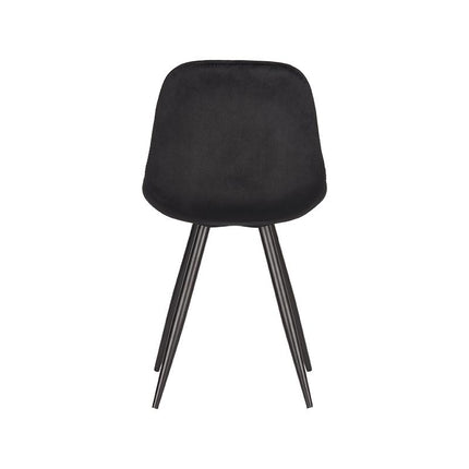 LABEL51 - Eetkamerstoel Capri 46x56x88 cm - Zwart Fluweel | Zwart Metaal