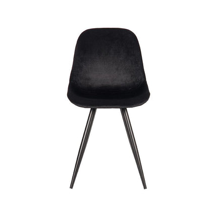LABEL51 - Eetkamerstoel Capri 46x56x88 cm - Zwart Fluweel | Zwart Metaal