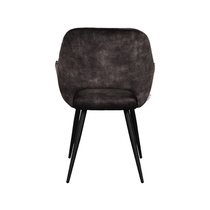LABEL51 - Eetkamerstoel Fer 58x57x87 cm - Antraciet Velours | Zwart Metaal