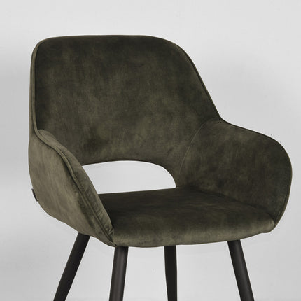 LABEL51 - Eetkamerstoel Fer 58x57x87 cm - Hunter Velours | Zwart Metaal