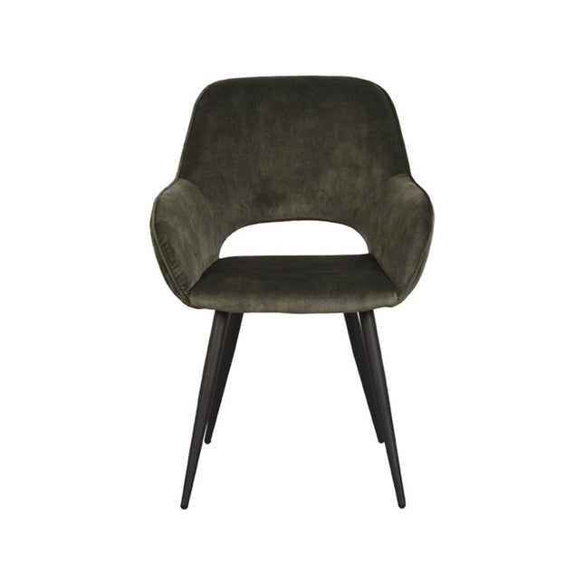 LABEL51 - Eetkamerstoel Fer 58x57x87 cm - Hunter Velours | Zwart Metaal