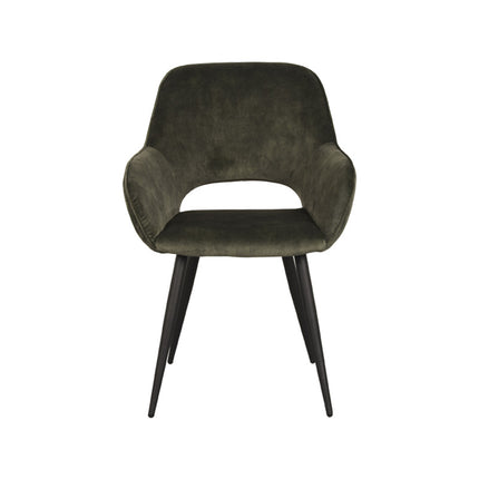 LABEL51 - Eetkamerstoel Fer 58x57x87 cm - Hunter Velours | Zwart Metaal