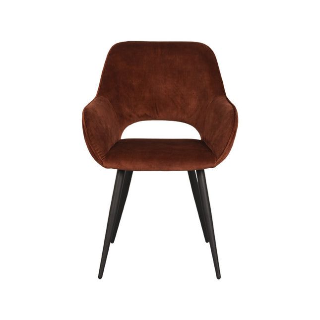 LABEL51 - Eetkamerstoel Fer 58x57x87 cm - Rust Velours | Zwart Metaal