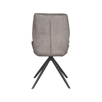LABEL51 - Eetkamerstoel Comfy 48x64x91 cm - Antraciet Cosmo | Zwart Metaal