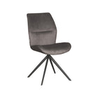 LABEL51 - Eetkamerstoel Comfy 48x64x91 cm - Antraciet Cosmo | Zwart Metaal