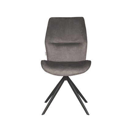 LABEL51 - Eetkamerstoel Comfy 48x64x91 cm - Antraciet Cosmo | Zwart Metaal