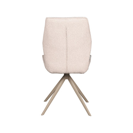 LABEL51 - Eetkamerstoel Comfy 48x64x91 cm - Naturel Boucle | Taupe Metaal