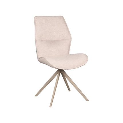 LABEL51 - Eetkamerstoel Comfy 48x64x91 cm - Naturel Boucle | Taupe Metaal