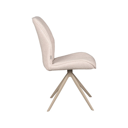 LABEL51 - Eetkamerstoel Comfy 48x64x91 cm - Naturel Boucle | Taupe Metaal