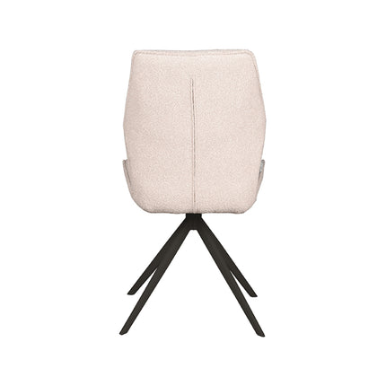 LABEL51 - Eetkamerstoel Comfy 48x64x91 cm - Naturel Boucle | Zwart Metaal