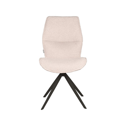 LABEL51 - Eetkamerstoel Comfy 48x64x91 cm - Naturel Boucle | Zwart Metaal