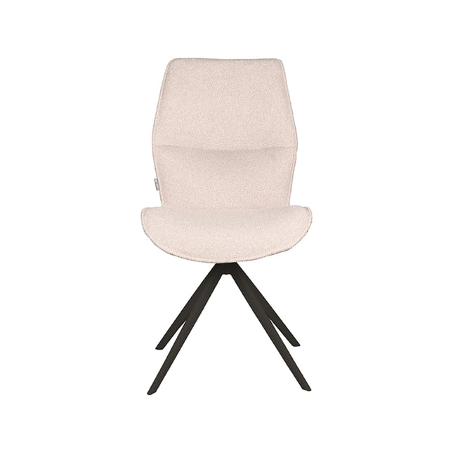 LABEL51 - Eetkamerstoel Comfy 48x64x91 cm - Naturel Boucle | Zwart Metaal