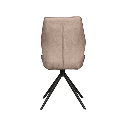 LABEL51 - Eetkamerstoel Comfy 48x64x91 cm - Taupe Micro Suede | Zwart Metaal