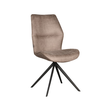 LABEL51 - Eetkamerstoel Comfy 48x64x91 cm - Taupe Micro Suede | Zwart Metaal