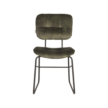 LABEL51 - Eetkamerstoel Dez 49x60x87 cm - Hunter Velours | Zwart Metaal