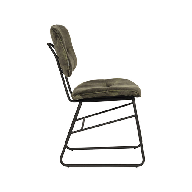 LABEL51 - Eetkamerstoel Dez 49x60x87 cm - Hunter Velours | Zwart Metaal