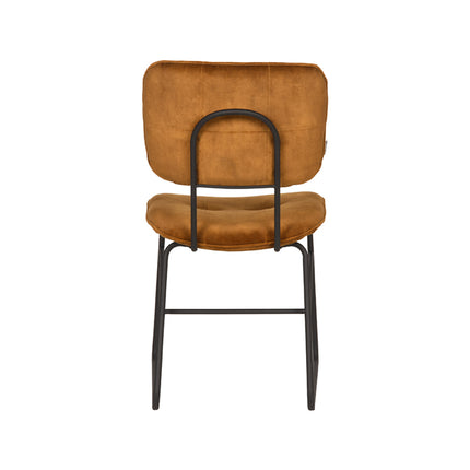 LABEL51 - Eetkamerstoel Dez 49x60x87 cm - Oker Velours | Zwart Metaal
