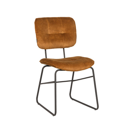 LABEL51 - Eetkamerstoel Dez 49x60x87 cm - Oker Velours | Zwart Metaal