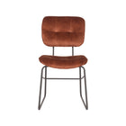 LABEL51 - Eetkamerstoel Dez 49x60x87 cm - Rust Velours | Zwart Metaal
