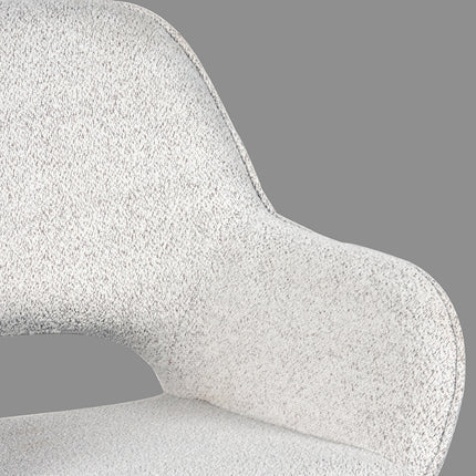LABEL51 - Eetkamerstoel Fer 58x57x87 cm - Champagne Boucle | Zwart Metaal