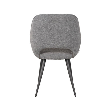 LABEL51 - Eetkamerstoel Fer 58x57x87 cm - Grijs Boucle | Zwart Metaal