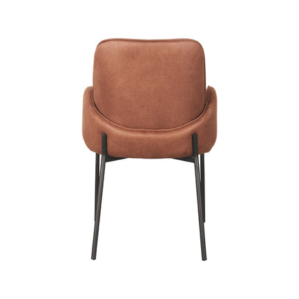 LABEL51 - Eetkamerstoel Jari 55x60x86 cm - Cognac Microvezel | Zwart Metaal