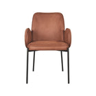 LABEL51 - Eetkamerstoel Jari 55x60x86 cm - Cognac Microvezel | Zwart Metaal