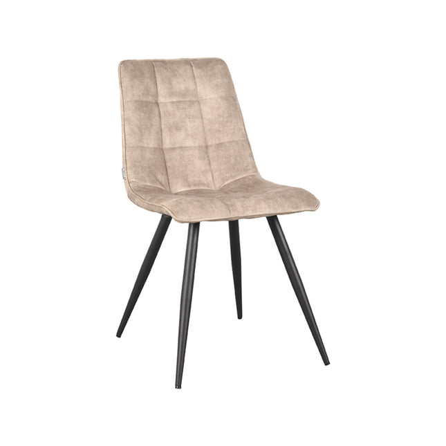LABEL51 - Eetkamerstoel Jelt 45x56x84 cm - Zand Velours | Zwart Metaal
