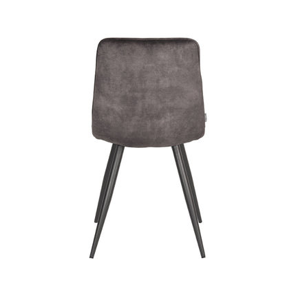 LABEL51 - Eetkamerstoel Jelt 45x56x84 cm - Antraciet Velours | Zwart Metaal