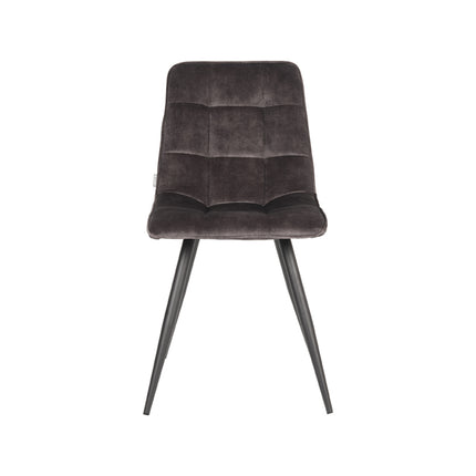 LABEL51 - Eetkamerstoel Jelt 45x56x84 cm - Antraciet Velours | Zwart Metaal