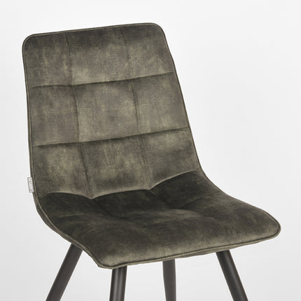 LABEL51 - Eetkamerstoel Jelt 45x56x84 cm - Hunter Velours | Zwart Metaal