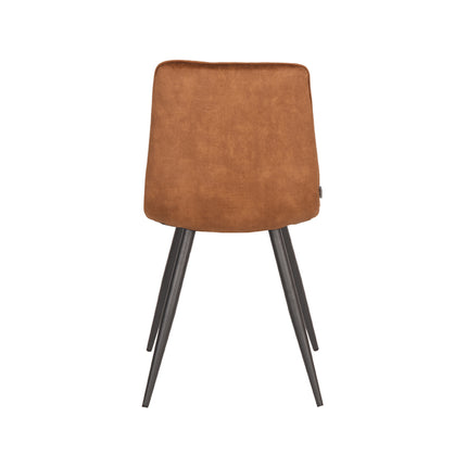 LABEL51 - Eetkamerstoel Jelt 45x56x84 cm - Oker Velours | Zwart Metaal