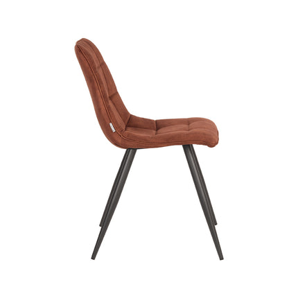 LABEL51 - Eetkamerstoel Jelt 45x56x84 cm - Rust Velours | Zwart Metaal