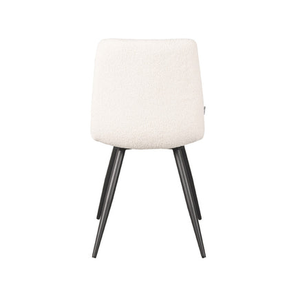 LABEL51 - Eetkamerstoel Jep 45x56x85 cm - Ivoor Teddy | Zwart Metaal